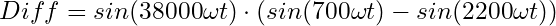 Diff= sin(38000 \omega t) \cdot (sin(700 \omega t)-sin(2200 \omega t))