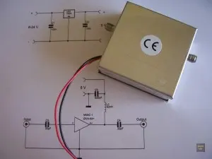 Assembled preamp in its enclosure