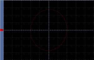 Lissajous curve: Reference signal (Vref) is controlling the x axis and the shifted signal (Vcomp) is controlling the y axis.