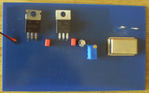 Assembled circuit for AOCJY series oven controlled crystal oscillators from Abracon. Some parts are mounted under the board.