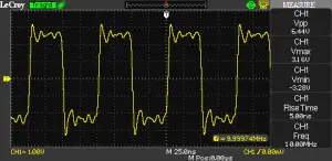 Output of the buffer amplifier measured on a LeCroy WaveAce 1002 and a x10 probe