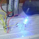 Police strobe light prototype on breadboard