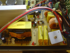 Inside view of a Peaktech 1540 switch mode lab power supply