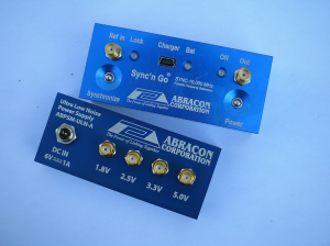 Sync 'n Go 10 MHz Stratum III reference together with the Abracon ABPSM ultra low noise power supply