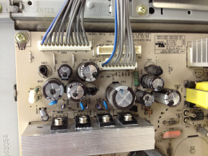 Defective capacitors in a LCD TV power supply