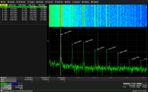 Using the harmonic marker function of the Teledyne LeCroy HDO4024 12-bit high definition oscilloscope to view the harmonic content of the output signal