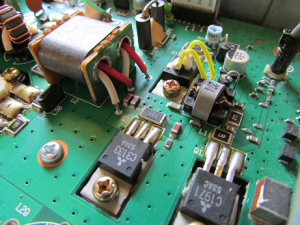 Driver section of the IC-718's final amplifier