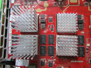Channel 1 & 2 FPGA section without heat sinks on the SDRAM