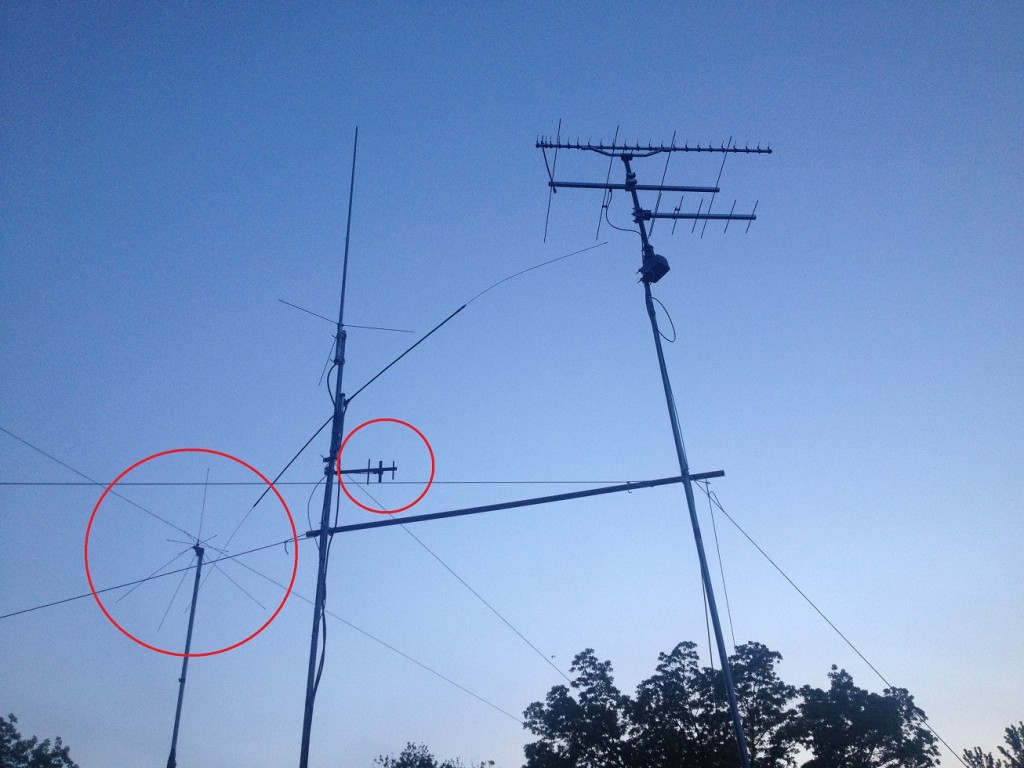 The two scanner antennas in my yard