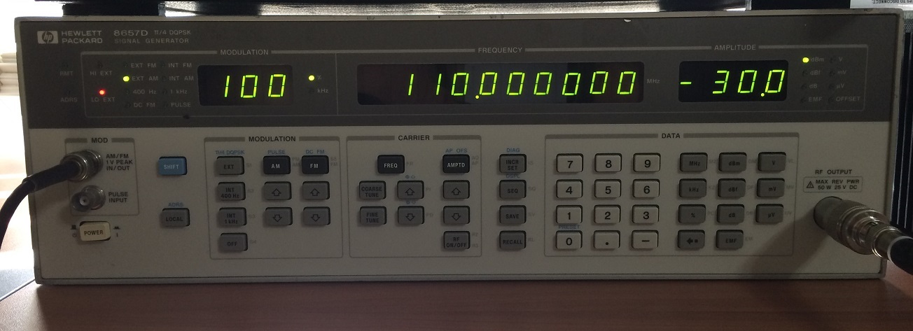 HP8657D used as VHF AM modulated Signal Generator