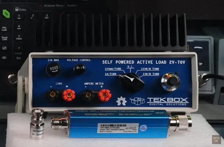 TekBox TBOH02 self-powered active load used as a load simulator